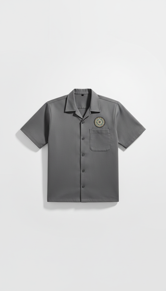 Graphite Gray Technician Work Shirt With Logo Patch